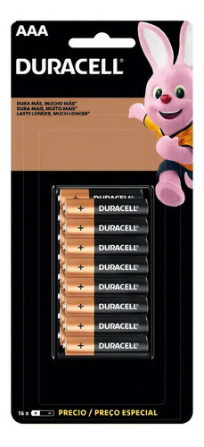 Pilas Duracell Alcalinas Aaa 16 Unidades