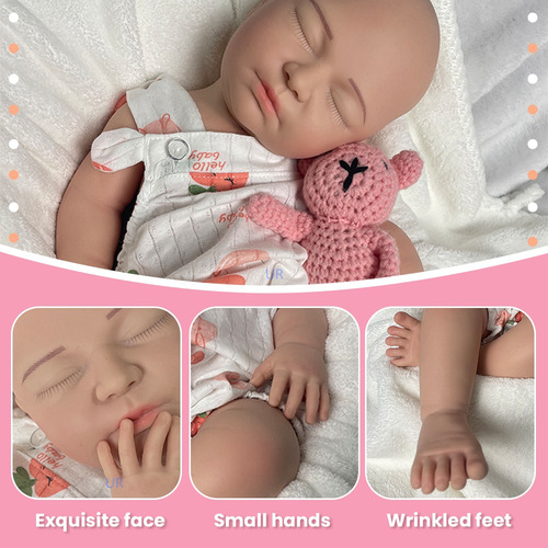 Bebê Pintado De Damasco Para Menina Renascida De Silicone De