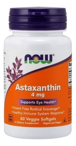 Now Astaxantina 4mg , 60 Caps