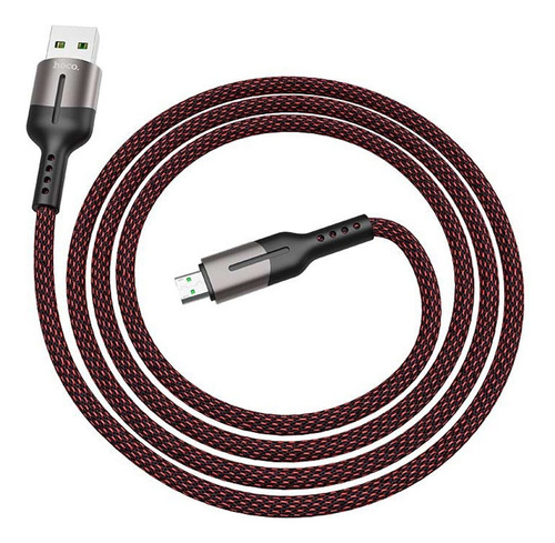 Cable Usb A Micro Usb V8 4a 1.2m Hoco U68 Negro De Calidad