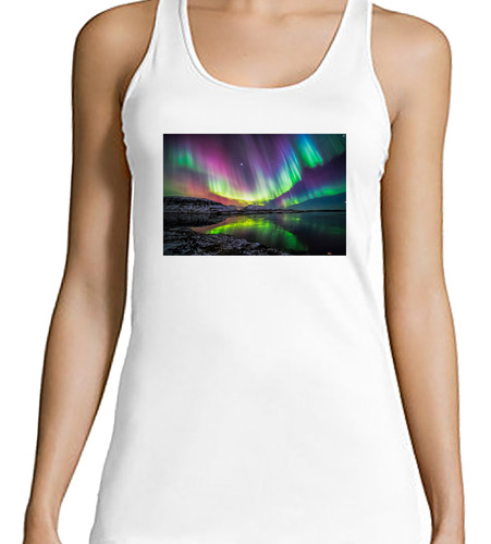 Musculosa Mujer Aurora Boreal Paisajes Increibles Hielo