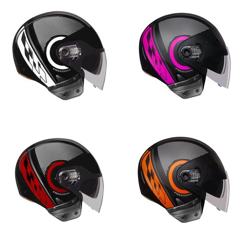 Capacete Moto Aberto C/oculos Solar Ebf Varias Cores/tamanho