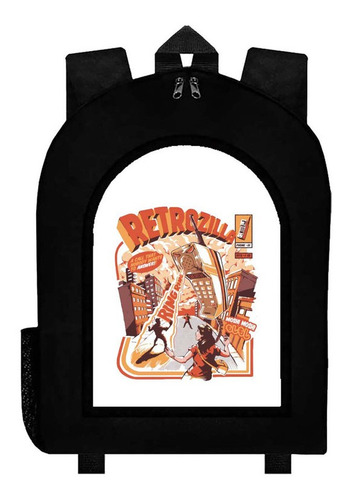 Mochila Negra Basuritas Terror Retro  #br7