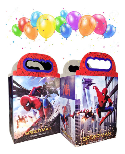 50 Cajas Dulceras Temática Spiderman Para Fiesta Infantil