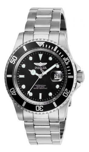 Reloj Invicta Hombre Pro Diver 26970 Acero Inoxidable Color de la correa Plateado Color del bisel Plateado Color del fondo Negro