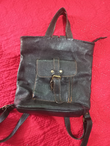 Cartera Mochila De Cuero 