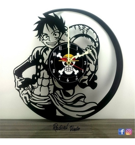Reloj De Vinilo One Piece Anime Regalos Decoracion 
