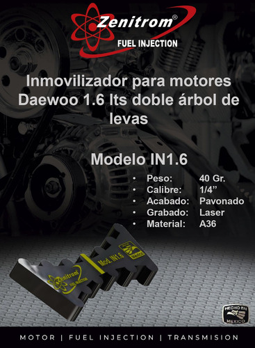 Herramienta Para Sincronizar Motores 1.6 Daewoo Zenitrom