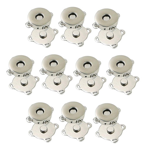 4 Sujetadores Magnéticos Plata 14mm Plata Plata
