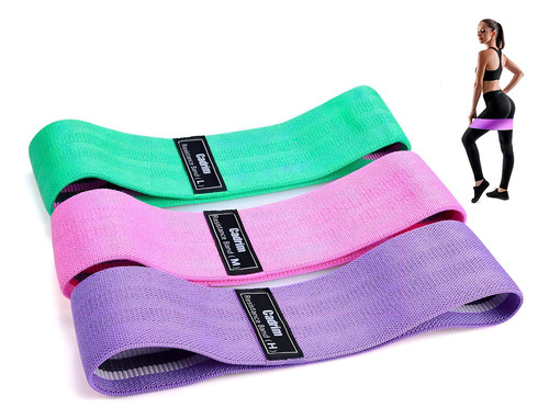 Kit 3 Hip Mini Band Elástico Tecido Agachamento Yoga