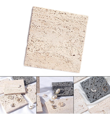 Bandeja De Almacenamiento De Collar De Tiro Cuadrado Beige