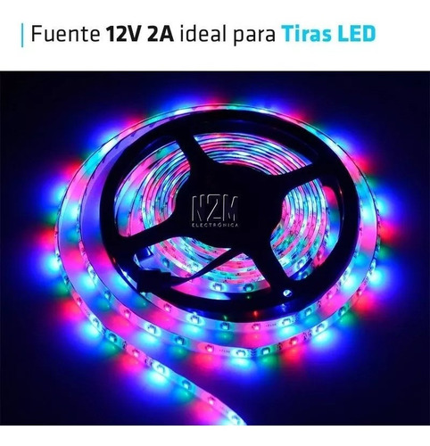 Imagen 5 de 10 de Fuente 12v 2a Plastica Transformador Switching Tira Led Cctv