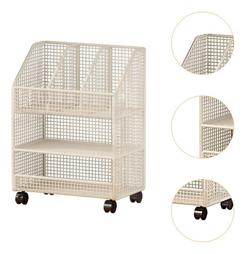 Libro Rodante Cart De Almacenamiento Rack 3 Capa