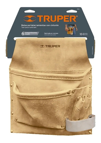 Imagen 2 de 4 de Porta Herramientas Cinturón 6 Comp. (mayoreo) Truper