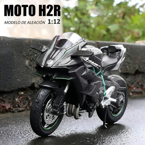 R1x Motocicleta Kawasaki H2r De Metal En Miniatura 1:12