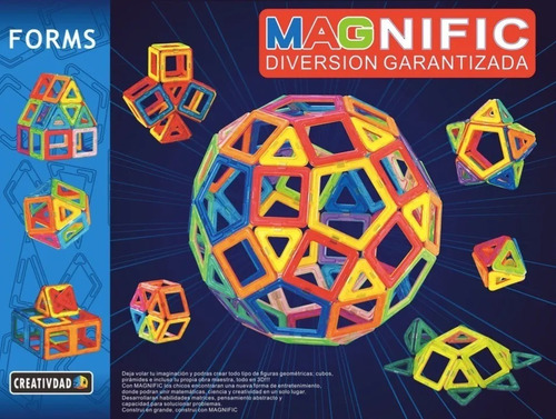 Imagen 2 de 4 de Magneticos Magnific 62 Piezas Bloques Imanes Formas Edu