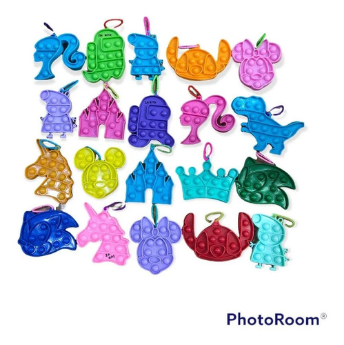 Imagen 3 de 5 de Mini Pop It Pack X30 Silicona Popit Colgante Antiestres