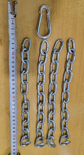 Cadena 4 Tiras Bolsa Boxeo Reforzada Acero C/ Mosqueton Svg Color Niquel