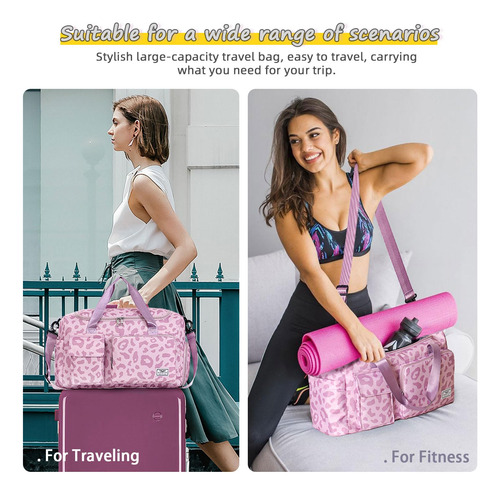 Bolsa De Lona De Gimnasio Fioretto Para Mujer, Color Rosa Le