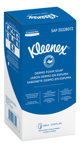 Sabonete Kleenex Dermo Espuma 800ml 06 Unid.