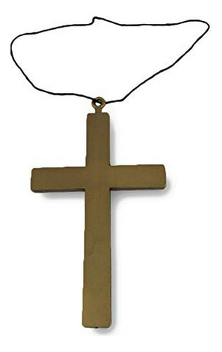Plástico Cruz De Oro Religiosa Collar Del Traje.