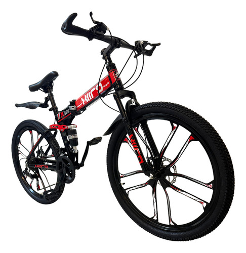 Bicicleta De Montaña Plegable Rodada 26 Color Rojo Con Negro Xiird Modelo W