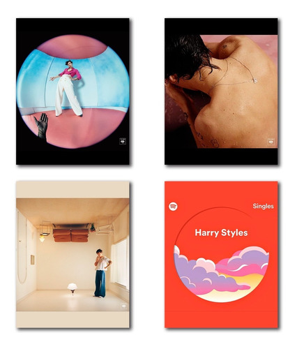 Cuadros Decorativos Harry Styles Discografía Álbum 4 Piezas