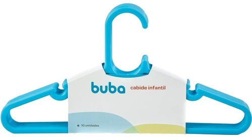 Imagem 1 de 5 de Kit 10 Cabides Infantil Azul Bebê Buba Baby 12717