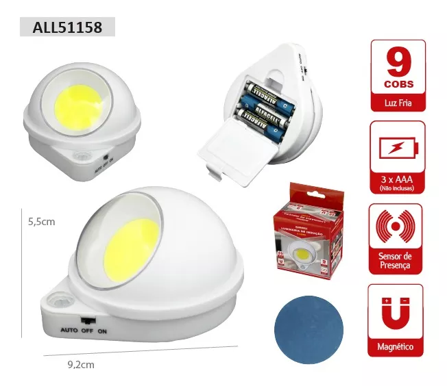 Primeira imagem para pesquisa de luz com sensor de presenca a pilha