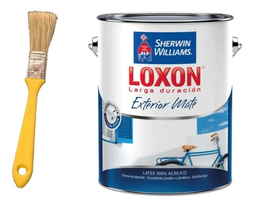 Loxon Latex Ext Sherwin (bermellon - Amarillo) 4 L + Pincel