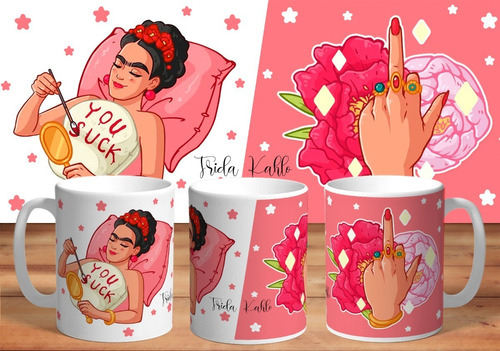 Taza Frida Kahlo, You Suck De Plástico 