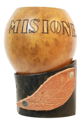 Mate Porongo Con Base De Cuero - Güirá Ogá Mates
