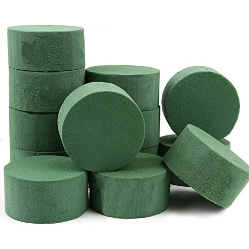 20pcs Wet   Foam Bricks, Green Round Foam Blocks For Fl...