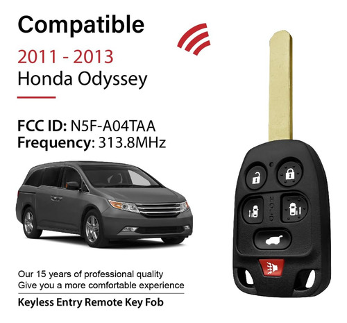 Reemplazo Para Honda Odyssey Key Fob Control Remoto 6 Botone