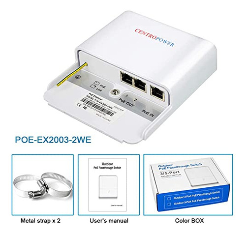 Switch/extensor/amplificador Poe De 3 Puertos Centropower,