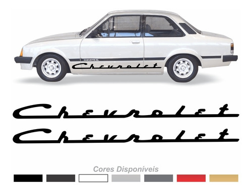 Par Adesivos Faixas Compatível Chevrolet Chevette Ch002