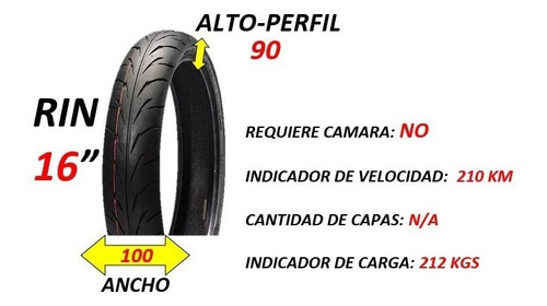 Llanta 100/90-16 Hf918 C/c  Marca Duro Mrm C048