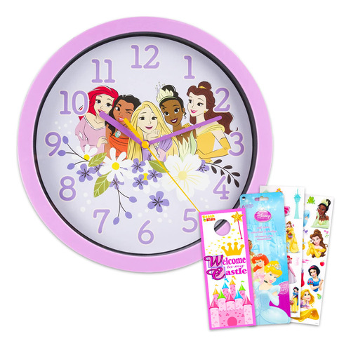 Disney Princess Reloj De Pared  Paquete De Decoración De Ha