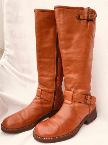 Bota Cuero Vacuno Acolchada 39 Impecable 1001zapatos