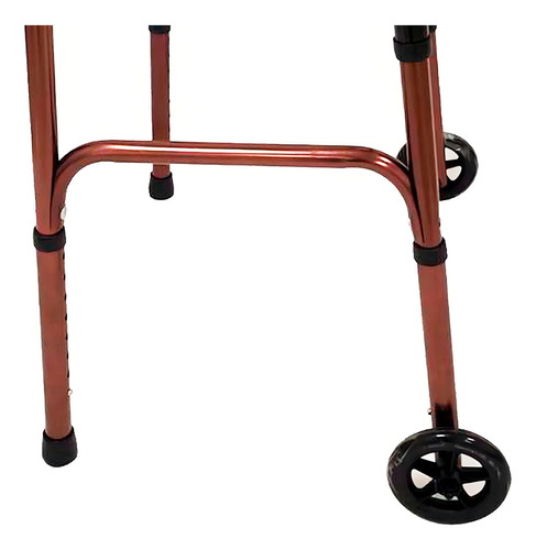 Andadera Para Adulto De Aluminio Con Ruedas Color Bronce