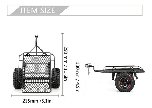 ... Coche De Remolque For 1:10 Hsp Axial Scx10 D90 Hpi Rc