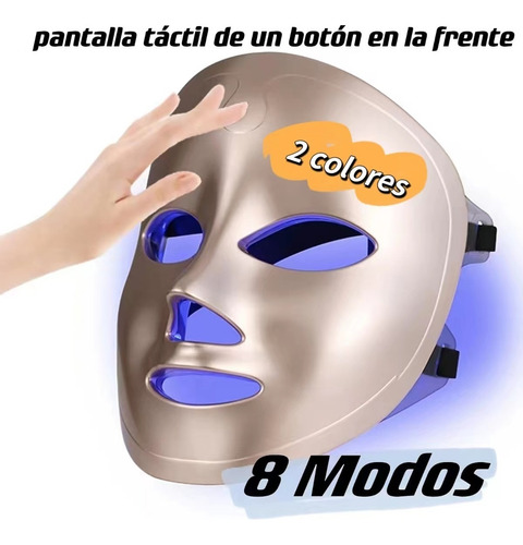 Mascarilla Luz Led Facial Terapia 8 Modos Fotón Tratamiento