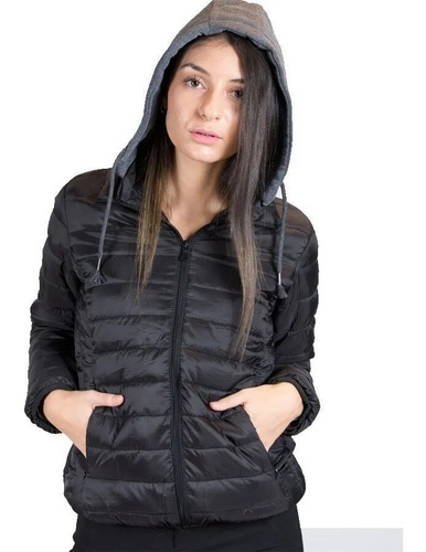 Imagen 1 de 7 de Campera Inflada Mujer Super Liviana Con Capucha Calidad
