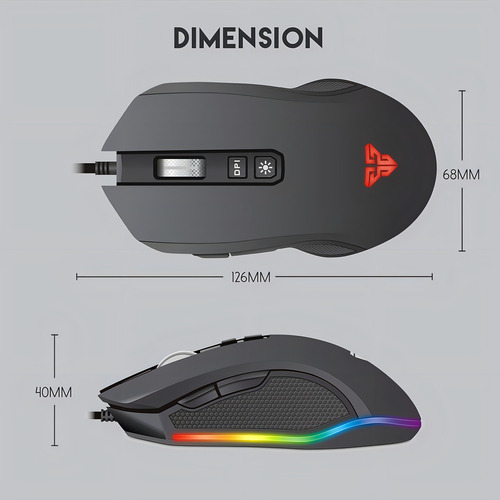 Mouse Gamer Fantech Zeus X5s Macro Pro Soft Scroll Metalico Color Negro