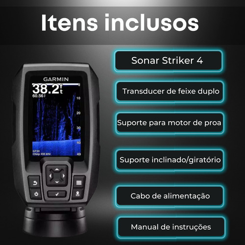 Imagem 4 de 7 de Sonar Sonda Fishfinder Striker 4 Garmin Com Gps E Transdutor
