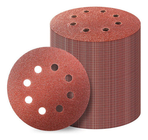 100 Discos De Lijado Perforados De 5 Pulgadas Con Velcro