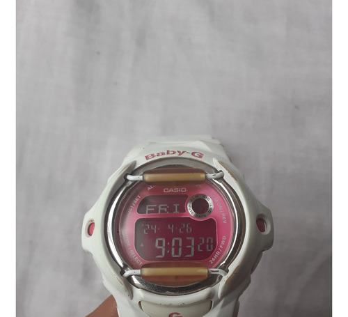 Reloj Casio Bg-169r- Blanco Fucsia Usado