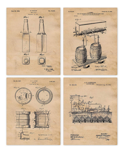 Impresiones De Patentes De Equipos De Cerveza Vintage, 4 (8