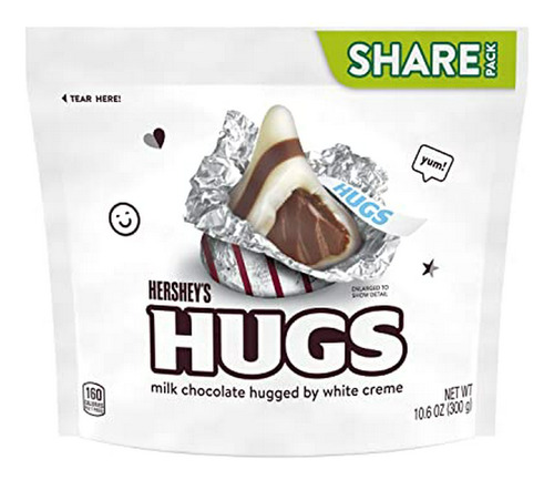 Paquete Compartir Hershey's Hugs Chocolate Con Leche Y Crema