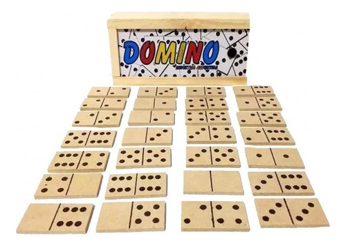 Juego De Mesa Domino Infantil 28 Piezas Caja Madera